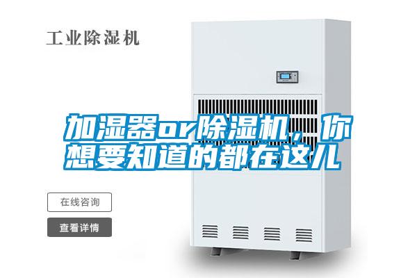 加濕器or除濕機(jī),你想要知道的都在這兒