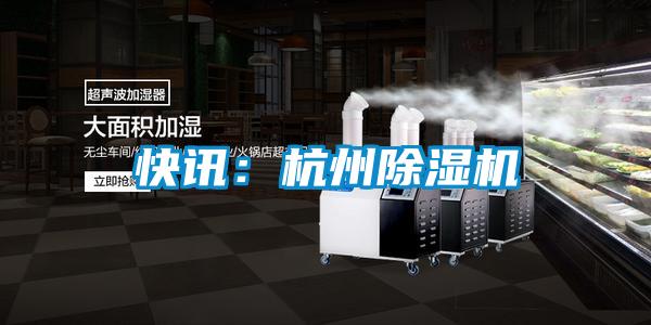 快訊:杭州除濕機