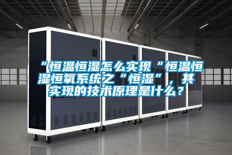“恒溫恒濕怎么實現“恒溫恒濕恒氧系統之“恒濕”,其實現的技術原理是什么?