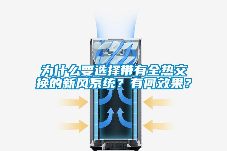 為什么要選擇帶有全熱交換的新風(fēng)系統(tǒng)?有何效果?