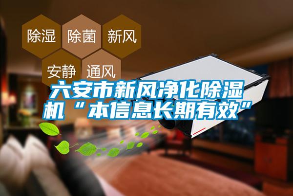 六安市新風凈化除濕機“本信息長期有效”